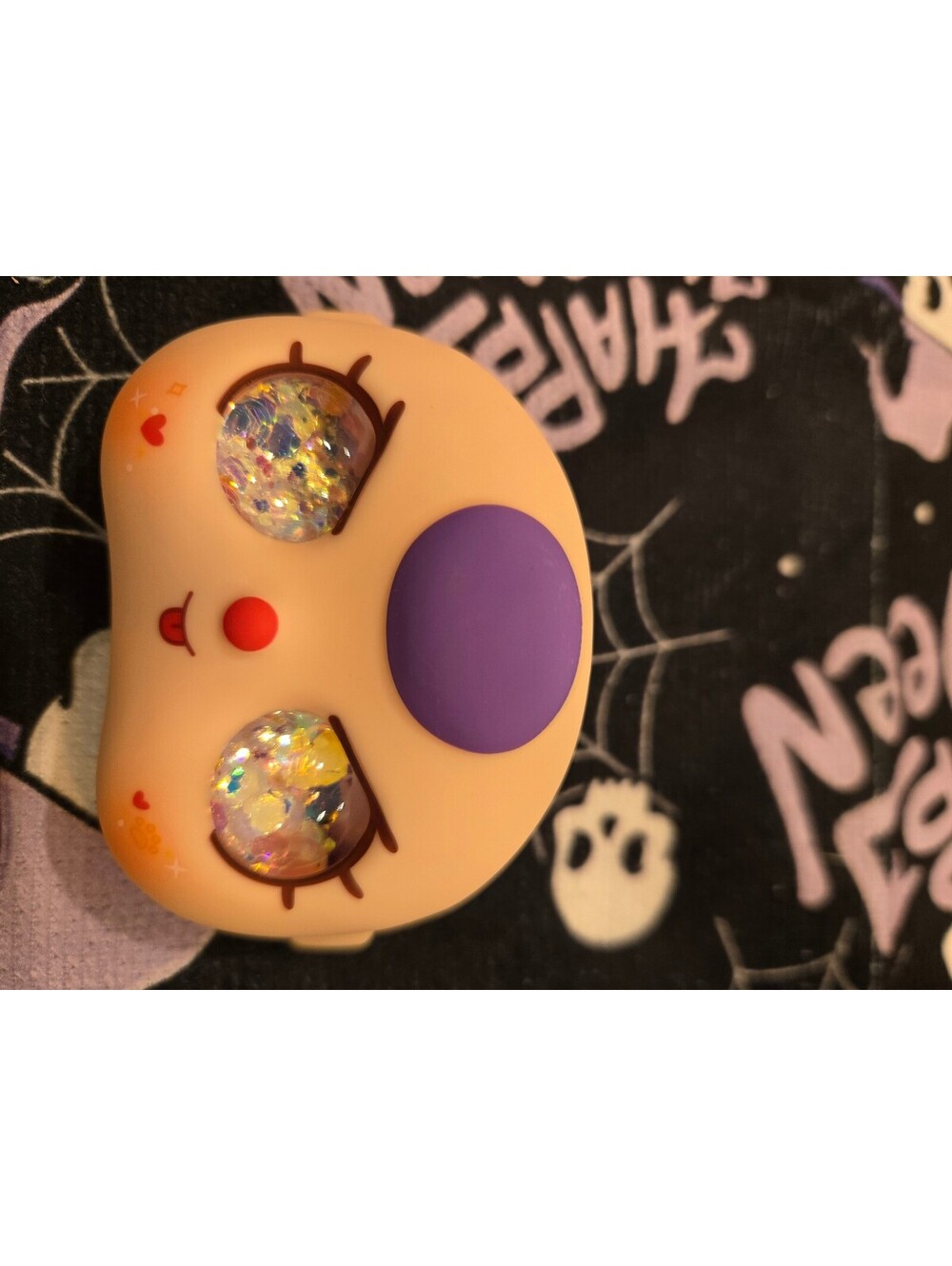 Baby three 100% Purple forehead iridescent glitter-eye face toy 100%